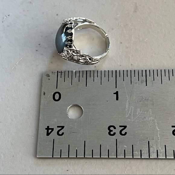 VINTAGE 1950s Faux gemstone & silver Ring JUDY LEE Label NEVER WORN Adjustable - Picture 15 of 16